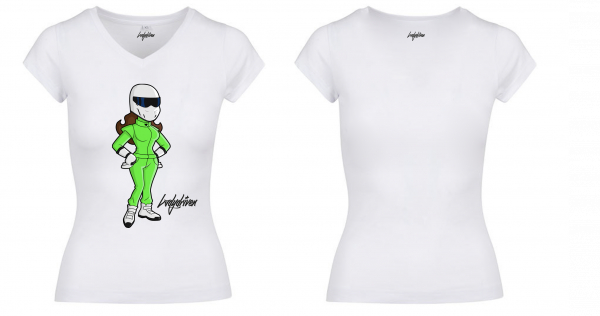 Ladydriven "Racer Lady" T-Shirt Weiss